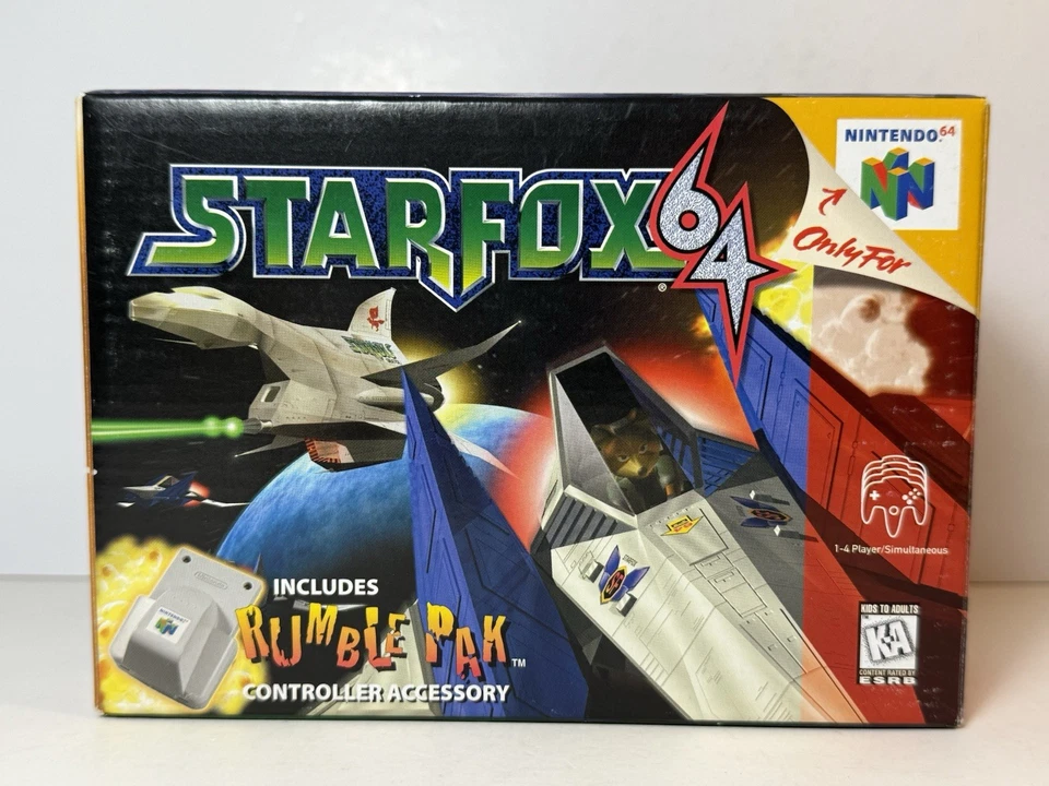 Star Fox 64 (N64, 1997) Big Box Authentic CIB Complete w/ Manual Rumble Pak VGC - Image 2 of 4