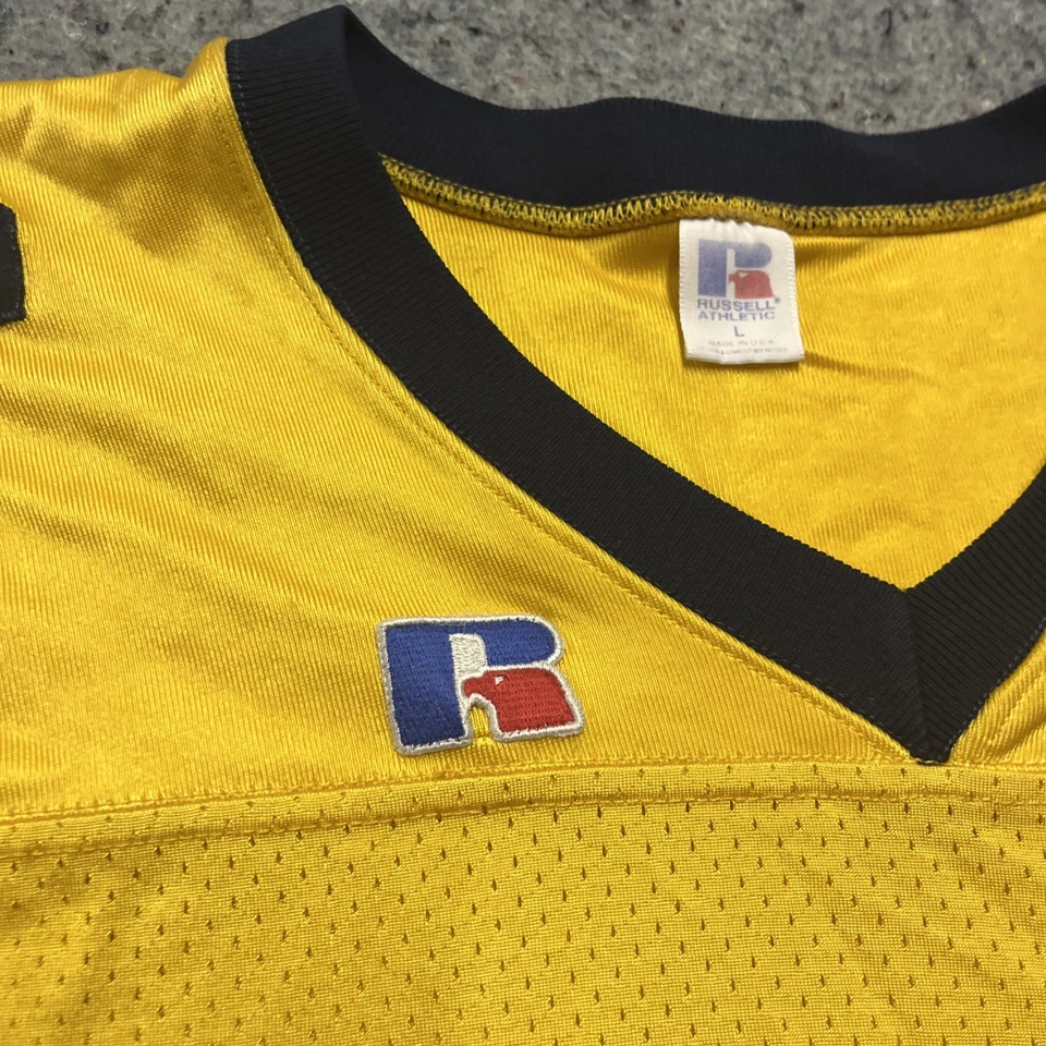 Camiseta deportiva de fútbol americano Russell vintage #14 talla XL hecha en EE. UU. colores Wolverine Foto 3 de 4