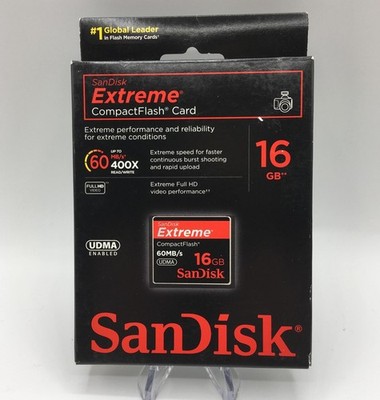 SanDisk Extreme CompactFlash 16GB Memory Card UDMA 60MB/s 400x (SDCFX-016G-A61)