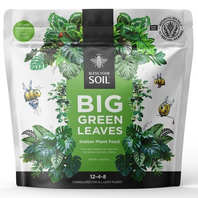 Indoor Plant Food 4X Concentrated 1 lb 12-4-8 NPK with Sea Kelp - Makes 90