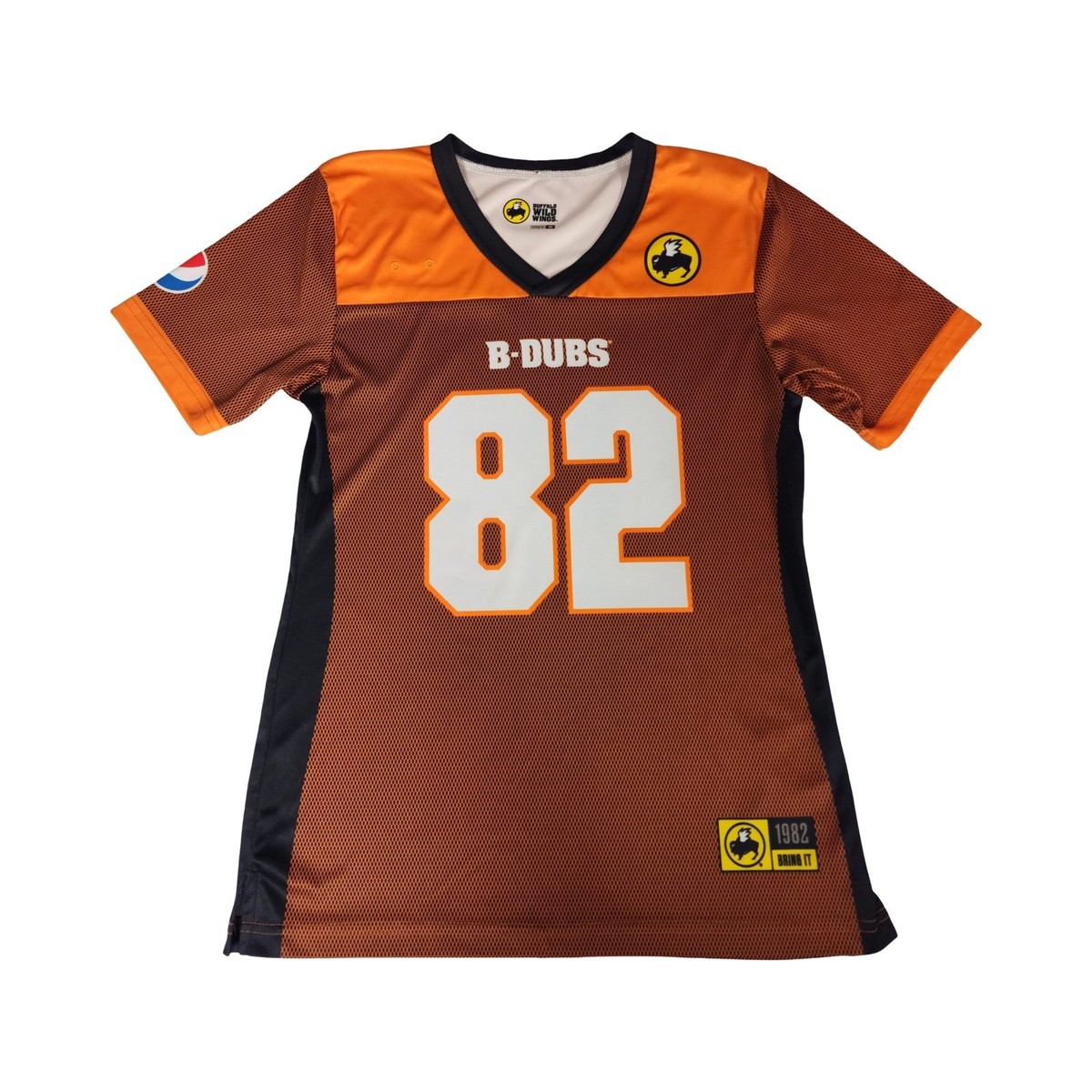 BUFFALO WILD WINGS アメリカンフットボールシャツ 82 Buffalo Wild Wings B-Dubs 82 Football Jersey Womens Medium Orange