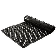 Bath Bliss Self-Draining Bath Mat in Matte Black Dimensions: 28.25" x 16.14" x 0