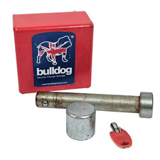 Bulldog Security Lock Heavy Duty Hitch Lock With One Key Red Metal Set Pre-loved