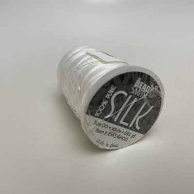 Beadsmith 100% Silk Beading Thread Size 00, 695 Yards White