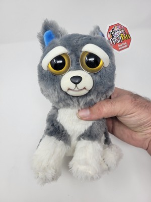 Feisty Pets Sammy Suckerpunch 9  Gray Dog Plush Evil Grin Plush Stuffed Husky