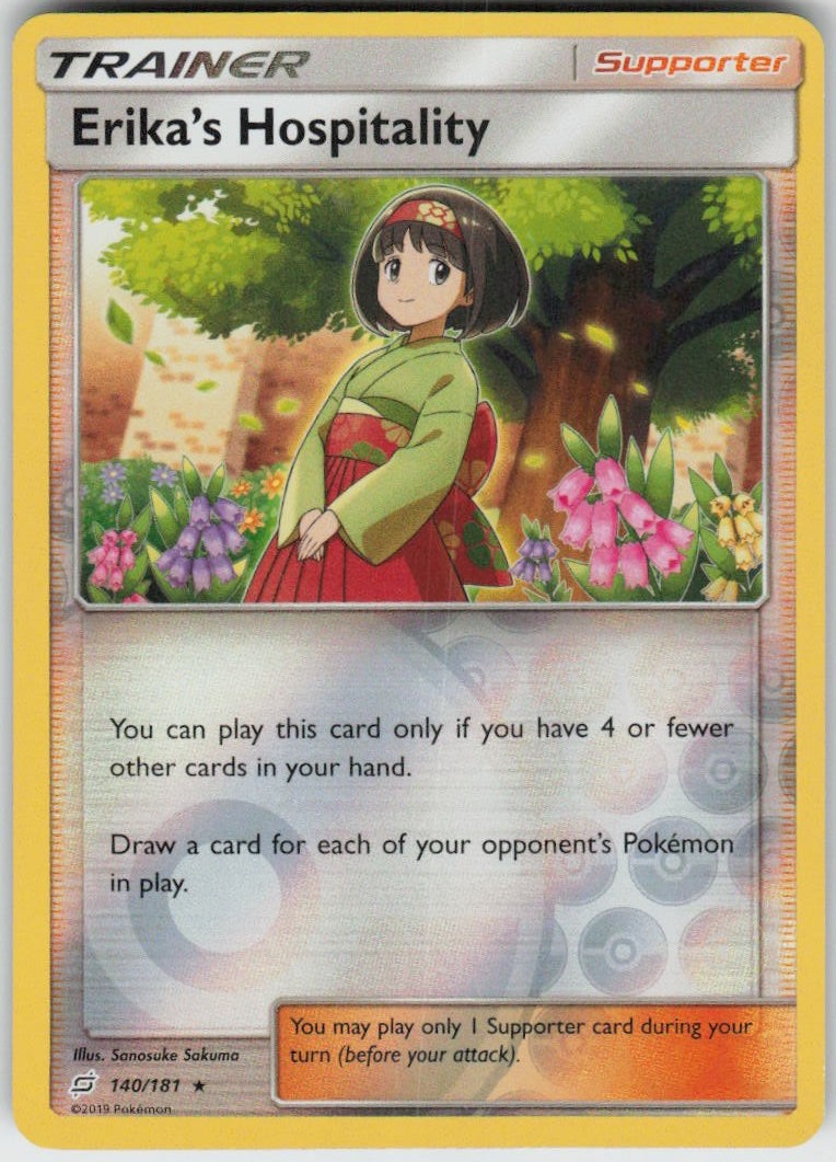 Reverse Holo Erika's Hospitality 140/181 Rare Team Up Near Mint