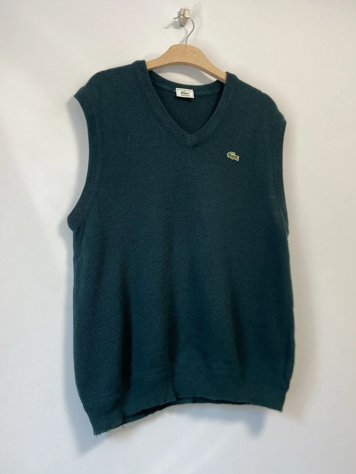 Lacoste 复古背心羊毛 Y2K 风格 6 码男式 — 第 3/4 张图片