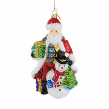 Bringing The Joy Of To All Tree Ornament Christmas Santa Snowman