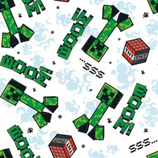 Tela de algodón Springs Creative Minecraft Creeper Toss Explode por 36" x 43"