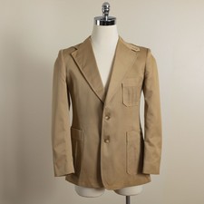 VTG 70s LEE Men s Leisure Safari Bush Jacket Blazer 40R Tan Western Rockabilly