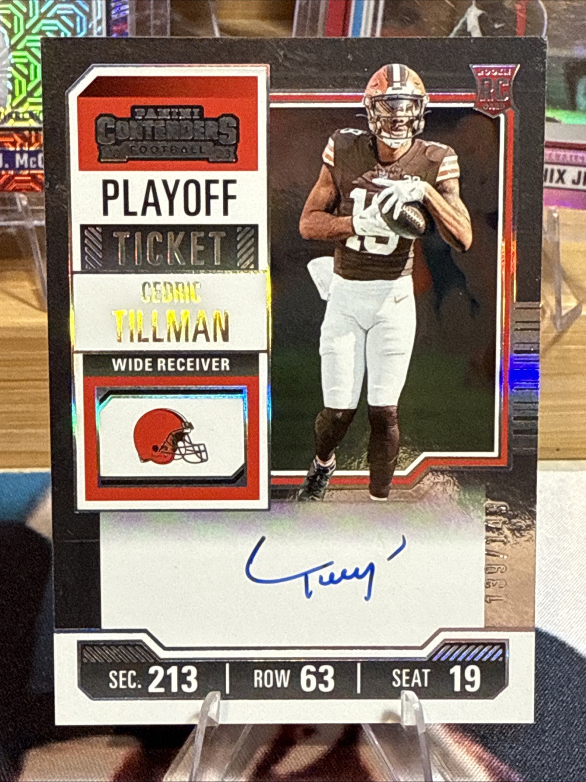 2023 Panini Contenders Cedric Tillman /149 Rookie Playoff Ticket Auto #104