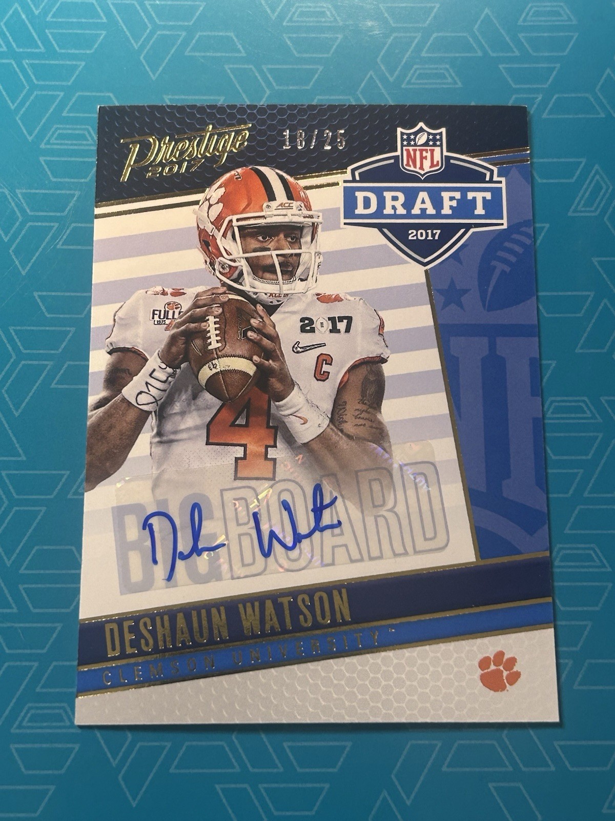 Deshaun Watson Panini Prestige Draft Big Board #12 Autograph