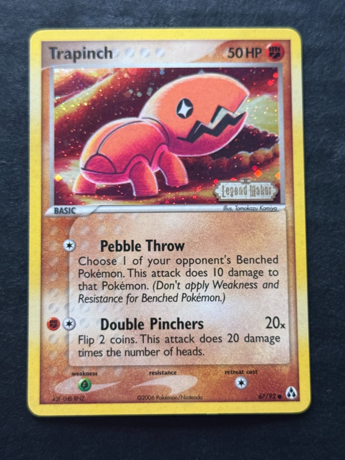 Trapinch | EX Legend Maker | Holofoil | 67/92 | 2006 | Near Mint (NM)