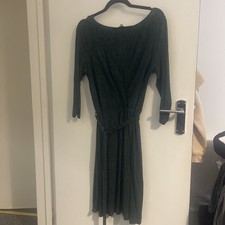 HOBBS Green snake Patterned faux Wrap Style Dress Size 14 3/4 Sleeves