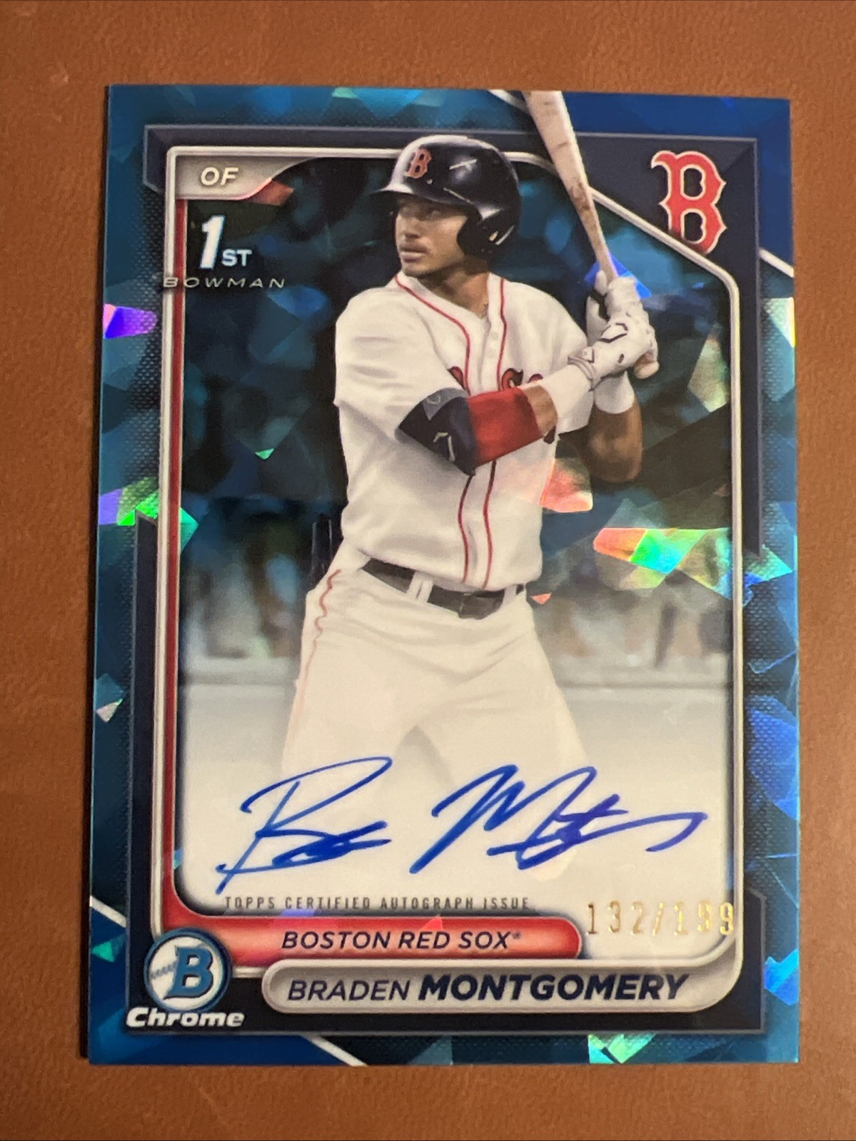 2024 1st Bowman Chrome Braden Montgomery Sapphire Aqua Refractor 132/199 Auto