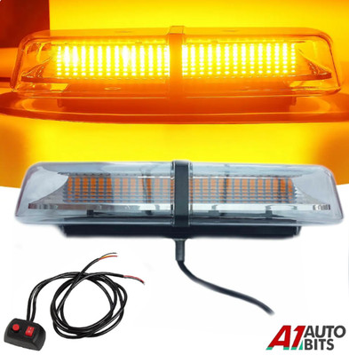 Anschraubbare Warnleuchte LED gelb 12V 24V Lichtleiste 8 Modi + Controller