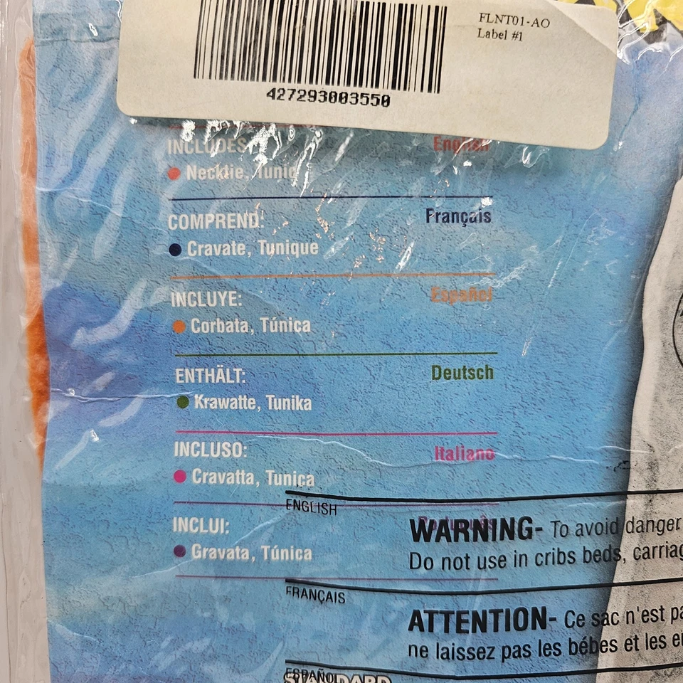 Flintstones Фред Flintstone костюм для взрослых w парик оранжевый стандарт OSFM рубины - Изображение 2 из 4