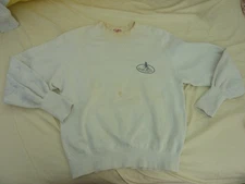 Vtg Craft Master Sports Crewneck Sweatshirt Early 1900s Style White - Very Worn