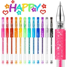 Scented Glitter Gel Pen Set 12 Colors for Kids Teens Girls Boys, Coloring