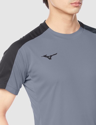 Mizuno Soccer Wear Solar Cut Print Field Shirt P2MA2045 Cass Charcoal S 274 - Picture 2 of 3