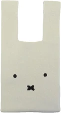Miffy Mini Knit Tote Bag Face White Beige 40x20cm 16x8in Marimocraft Japan New