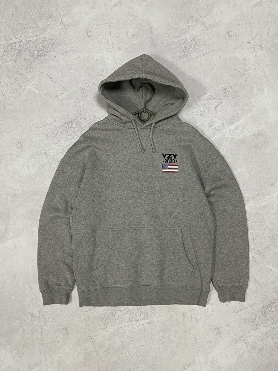 Kanye West Yzy 2020 Hoodie Sleeve Big USA Flag Logo Vintage Rap