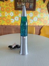 Pliable Art Lamp Silver Bullet Blue Green Glitter Lava Lamp 102L Works 2003