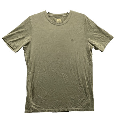 Fjallraven T-Shirt Men Medium Green Outdoor Minimalist Gorpcore Travel Cabin 90s