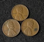 1939 D (3 Coins) Lincoln Wheat Pennies- Free Shipping