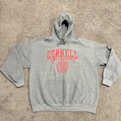 Cornell University Hoodie Mens Large Gray NCAA College Gildan Sweatshirt