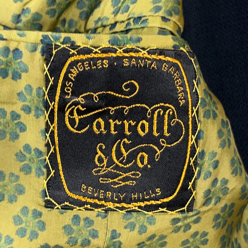 Traje De Colección Carroll & Co Beverly Hills Para Hombre 42/32x29 Azul Marino Lana Años 50 Foto 2 de 4