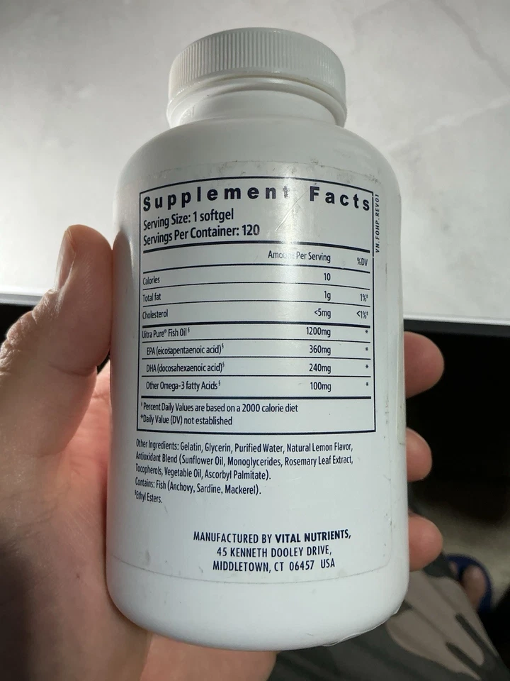 Aceite de pescado Vital Nutrients Ultra Pure® 700 | Apoya el corazón, el cerebro y las articulaciones H... Foto 2 de 4