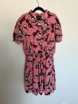Emporio Armani Girls Pink Silk Dress Sunglasses Print Size 14A 166cm