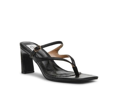 Dolce Vita Shoes Womens Size 7 Black Lisette Strappy Thong Block Heel Sandals