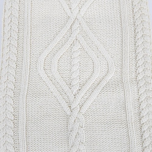 Talbots Scarf Women's Rectangle Cable Knit Wrap Angora Blend Cream Pockets O/S - Picture 6 of 10