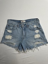 Abercrombie Fitch Women's The Boyfriend Shorts Mid Rise Size 28/6 Distressed