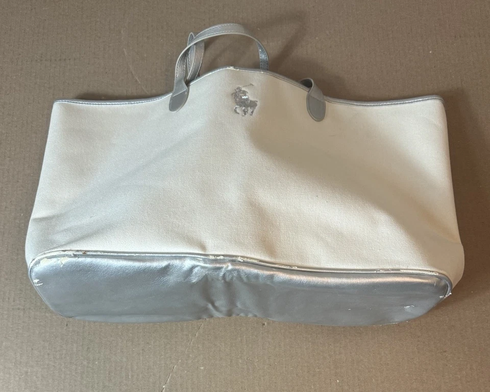 Bolsa de ombro Ralph Lauren de lona bordada logotipo pônei - Imagem 2 de 4