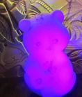 Fenton Bear,Satin White glass blue eye's Scarce Hard To Find Signed.