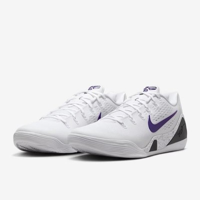 New Nike Kobe 9 Elite Low EM Protro Shoes - White/ Court Purple