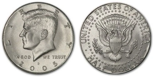 2005-D KENNEDY HALF DOLLAR UNCIRCULATED FROM ROLL