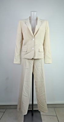 MAX MARA COMPLETE JACKET PANTS WOMEN SIZE 44 WOMAN SUIT ITALY VINTAGE BEIGE