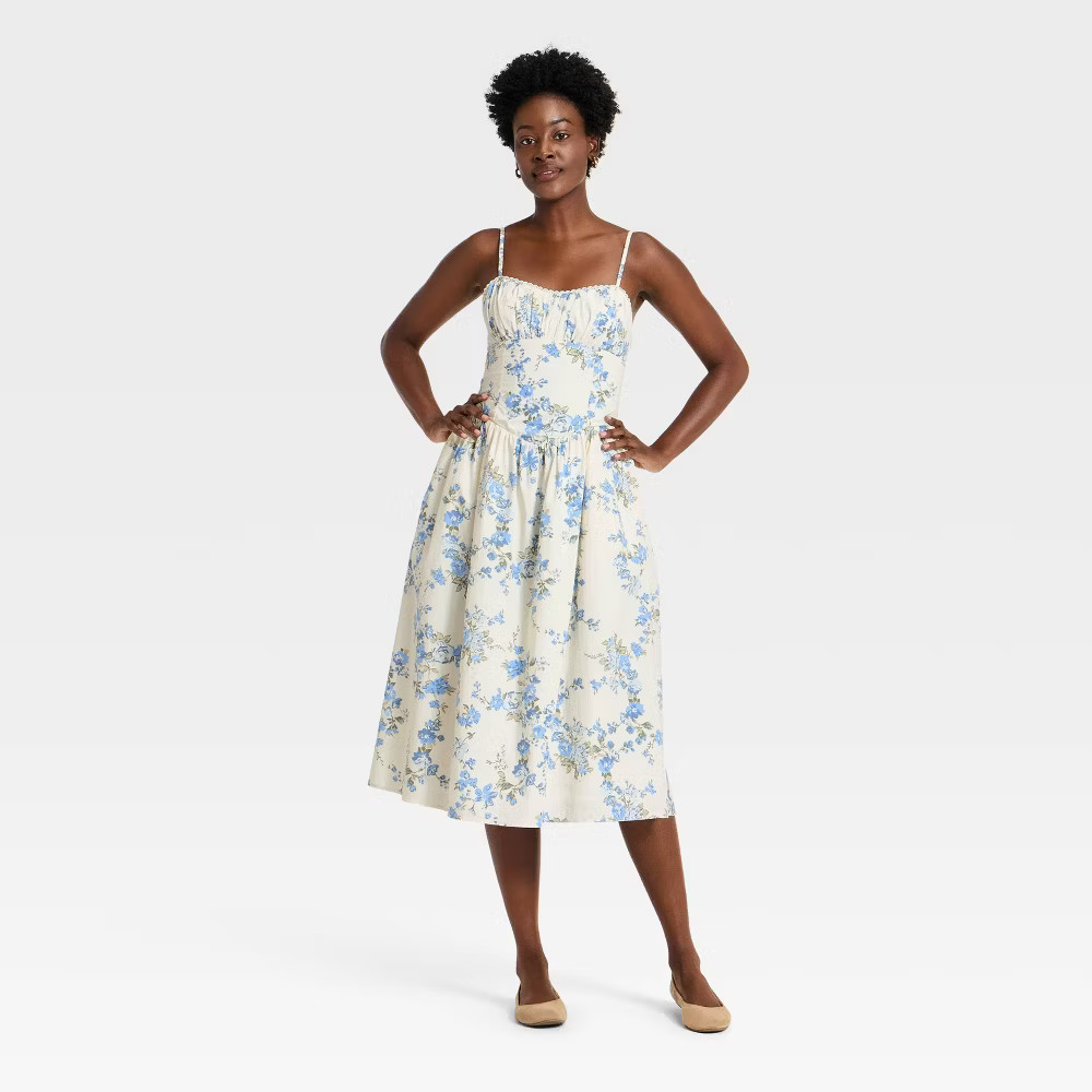 white christmas dresses Chloe Corset Midi Dress - Yellow