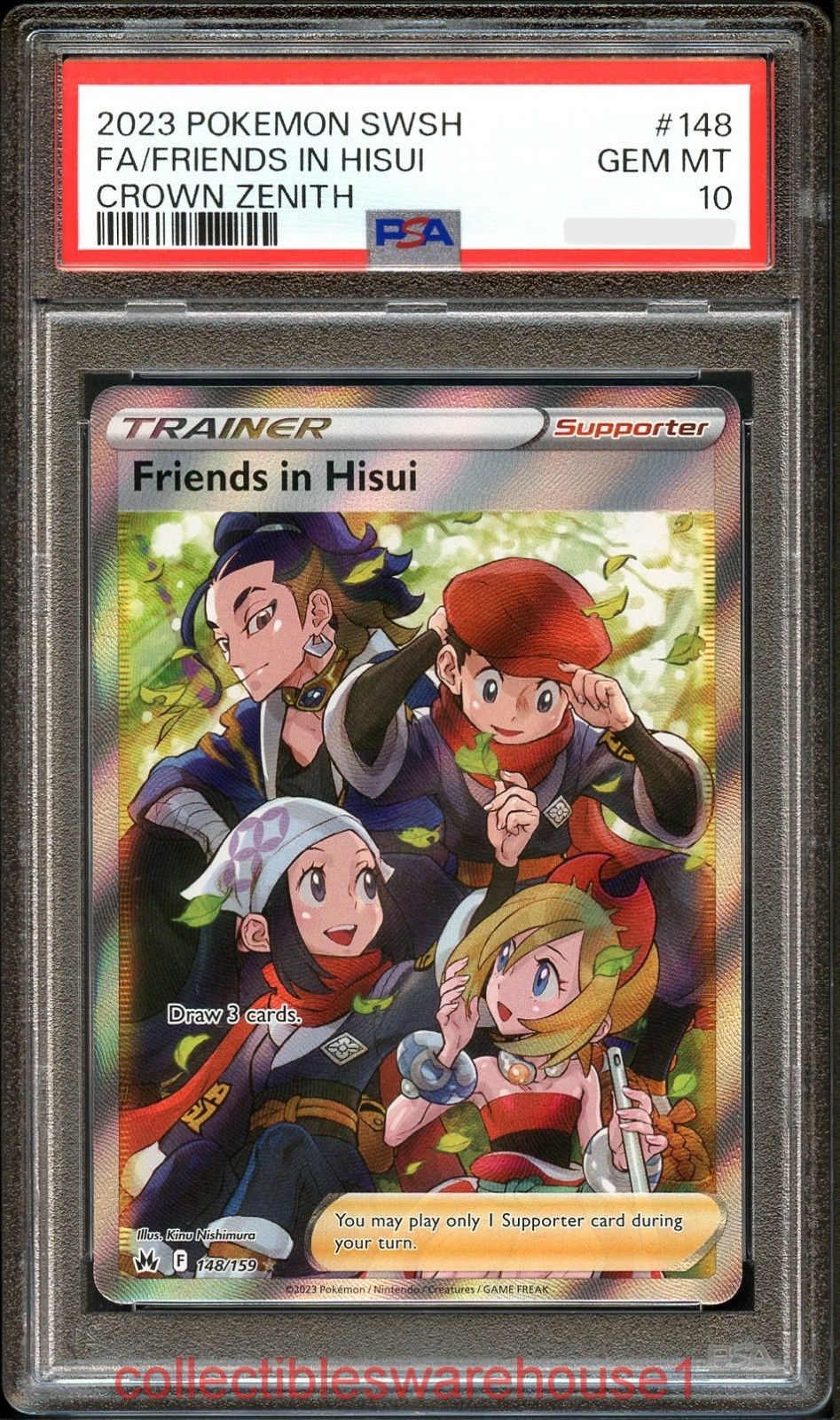 Pokemon Crown Zenith Friends in Hisui 148 PSA 10