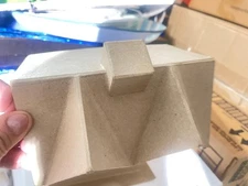 Paper Mache Putz Style Saltbox House w/Lid For Decoupage 7"Wx9"Hx5"D(BR)