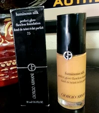 ARMANI BEAUTY Luminous Silk Natural Glow Foundation 0.6 oz TAN 7.5 + GIFT