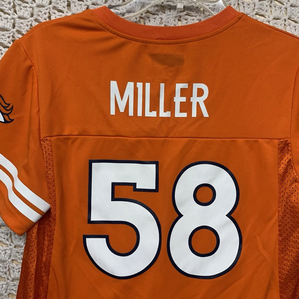 Ropa del equipo de la NFL Denver Broncos Von Miller #58 camiseta para mujer talla M naranja NFLPA Foto 3 de 4