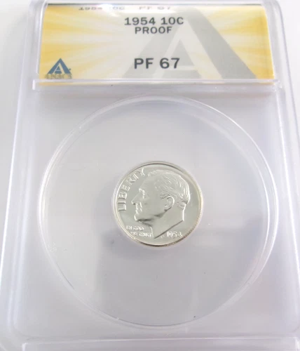 1954 Roosevelt Silver Dime Proof ANACS PF 67