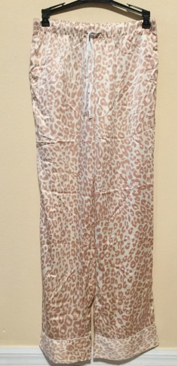 New Victorias Secret After Hours Satin Animal Print Pajama Pants XSmall