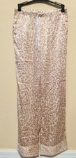 New Victorias Secret After Hours Satin Animal Print Pajama Pants Medium N6390
