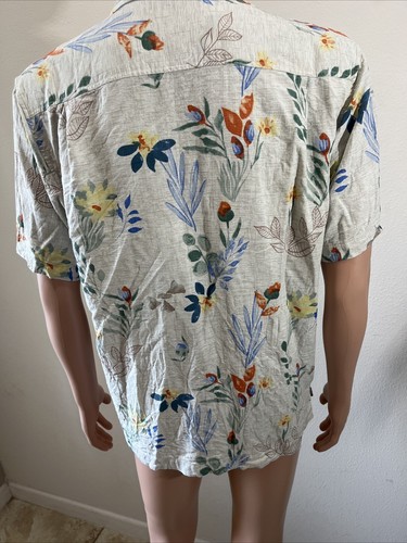 Tommy Bahama Hawaiian Shirt Size M Floral Silk Tropical Aloha Summer - Picture 7 of 9